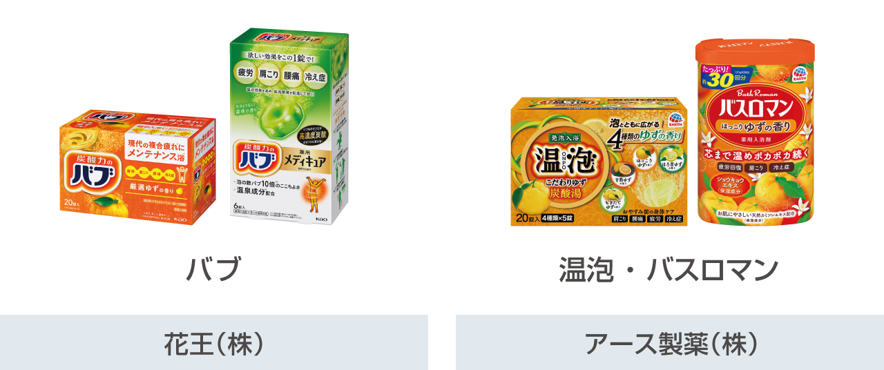 バブ 花王（株）／温泡・バスロマン アース製薬（株）